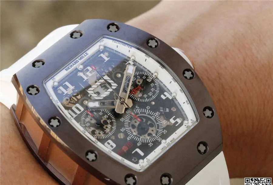 Richard Mille RM011 KV Factory 1:1 Best Edition Replica Watch White Strap