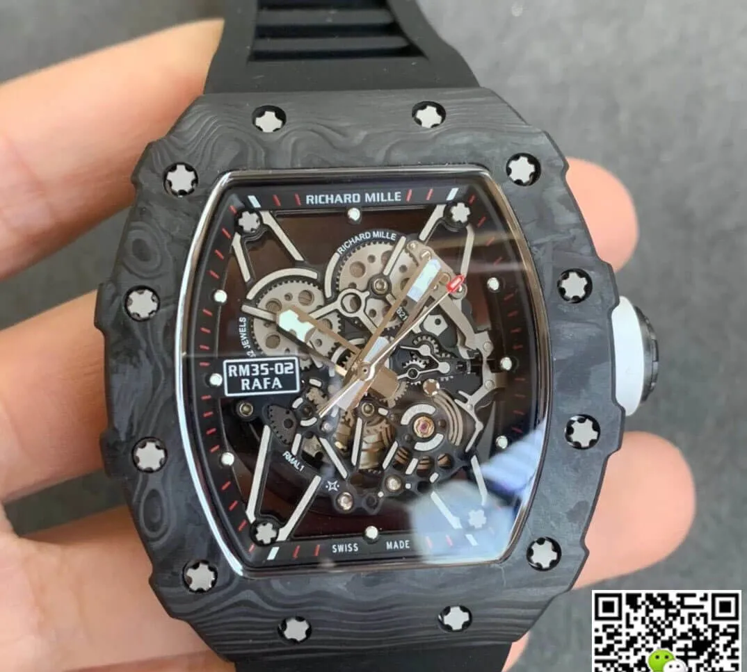 Richard Mille RM035-02 KV Factory 1:1 Best Edition Replica Watch Black Strap
