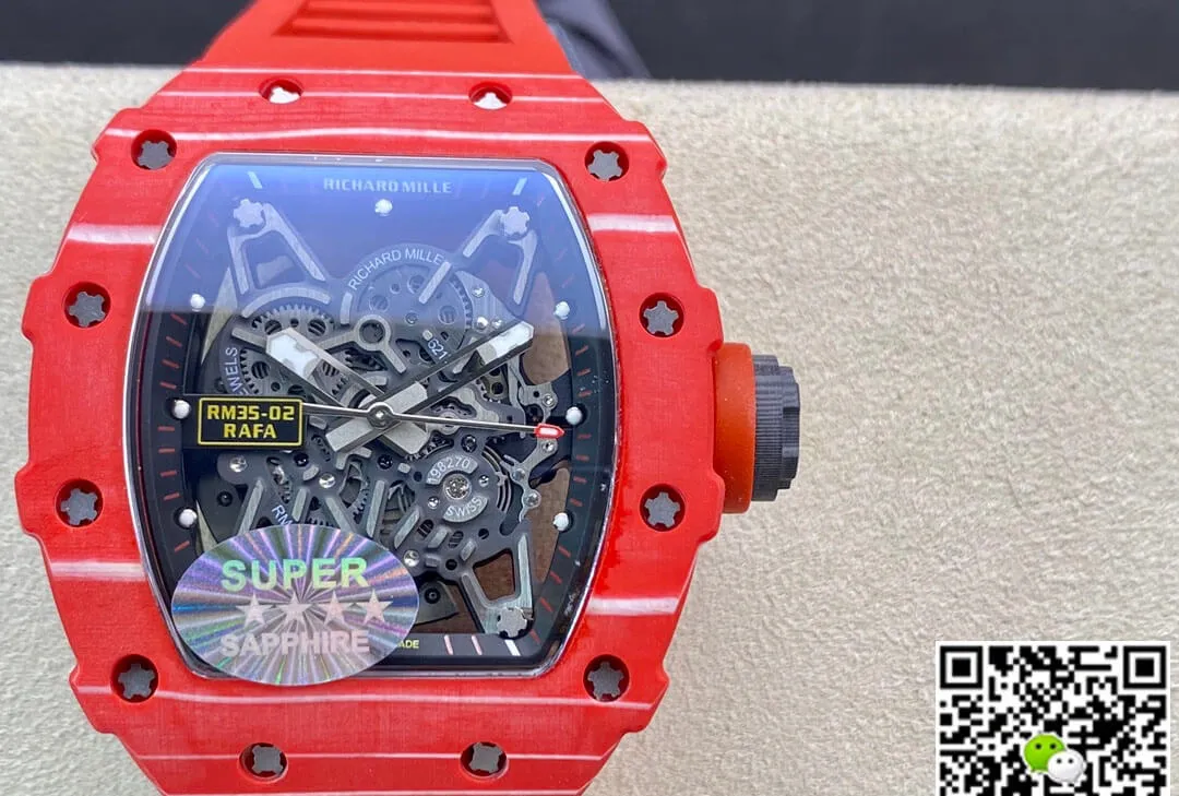 Richard Mille RM035-02 RM Factory 1:1 Best Edition Replica Watch Red Rubber Strap