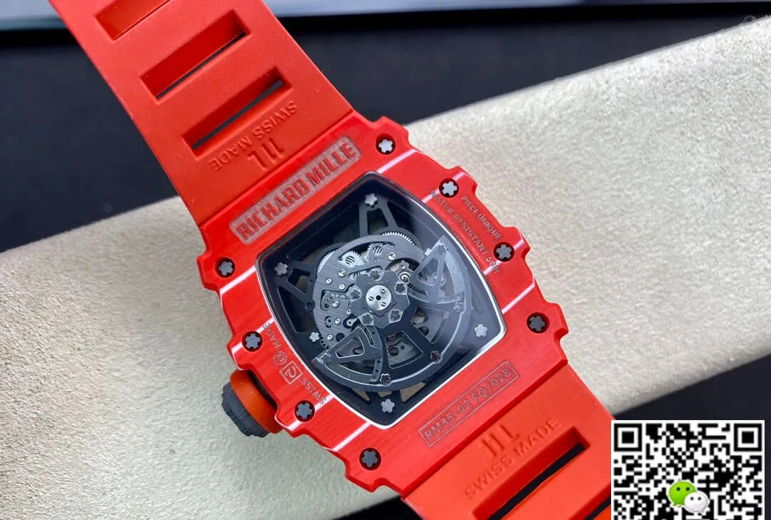 Richard Mille RM035-02 RM Factory 1:1 Best Edition Replica Watch Red Rubber Strap