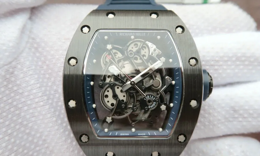 Richard Mille RM055 KV Factory 1:1 Best Edition Replica Watch Blue Rubber Strap