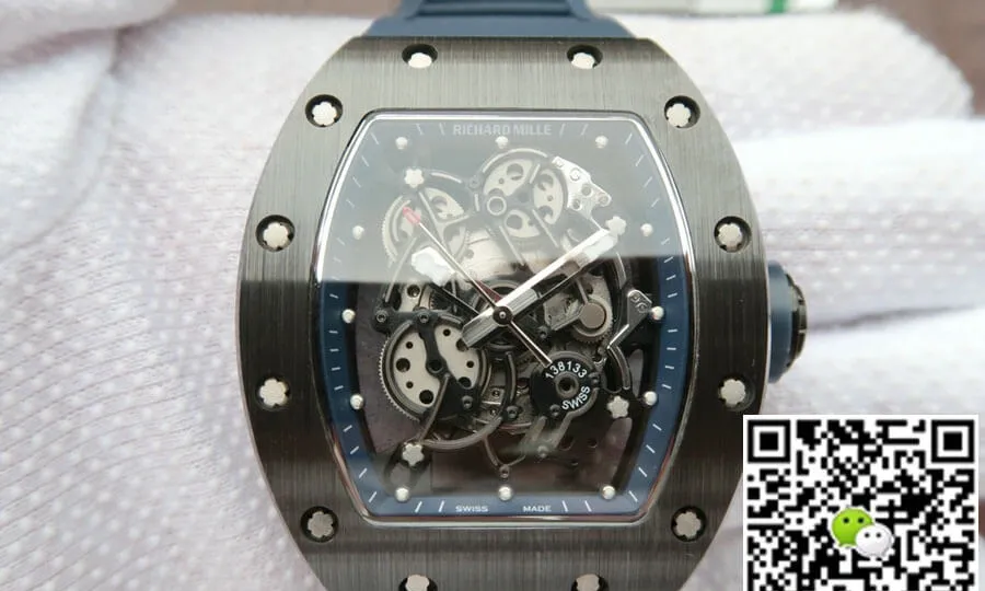 Richard Mille RM055 KV Factory 1:1 Best Edition Replica Watch Blue Rubber Strap