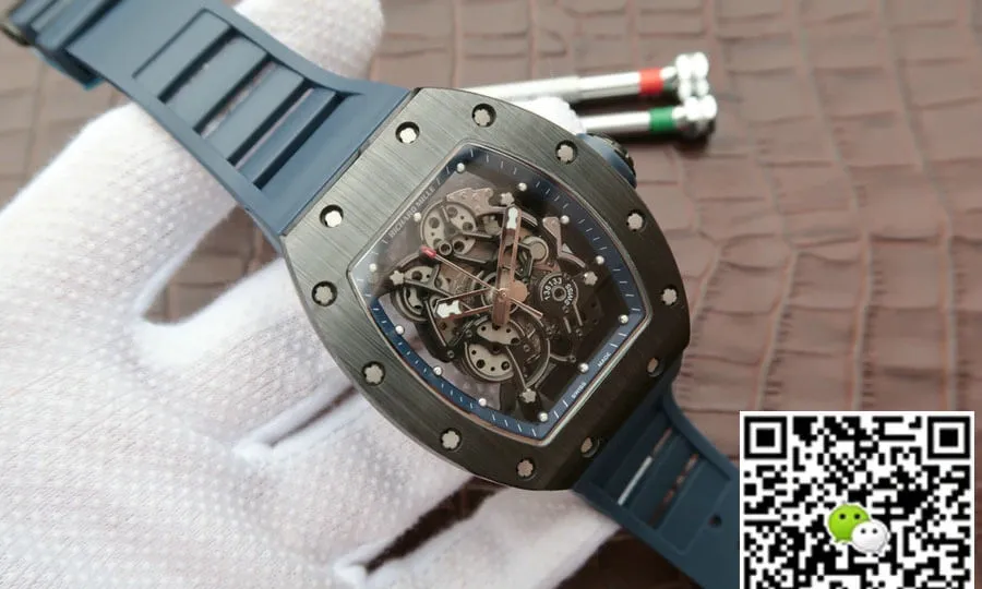 Richard Mille RM055 KV Factory 1:1 Best Edition Replica Watch Blue Rubber Strap