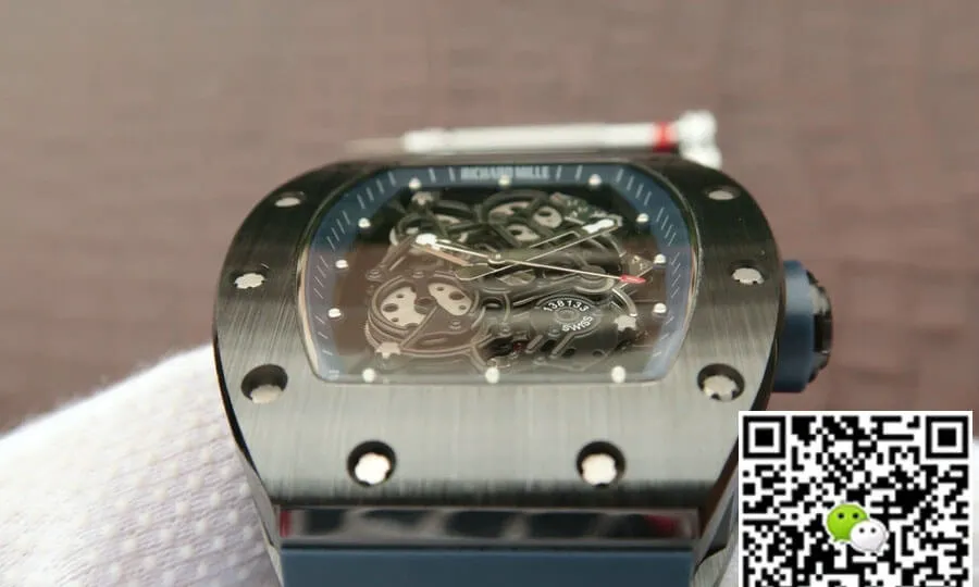 Richard Mille RM055 KV Factory 1:1 Best Edition Replica Watch Blue Rubber Strap