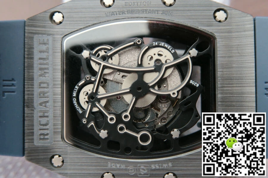 Richard Mille RM055 KV Factory 1:1 Best Edition Replica Watch Blue Rubber Strap
