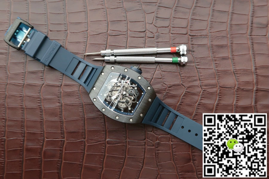 Richard Mille RM055 KV Factory 1:1 Best Edition Replica Watch Blue Rubber Strap