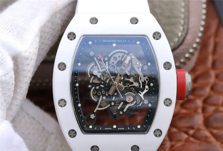 Richard Mille RM055 KV Factory 1:1 Best Edition Replica Watch Ceramic White Strap
