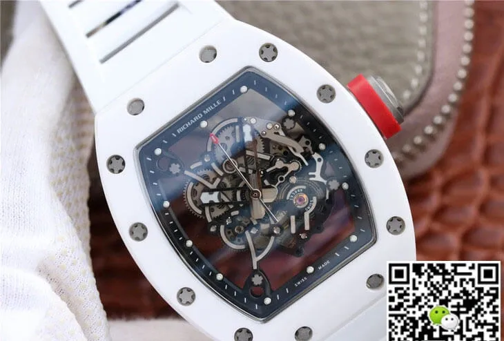 Richard Mille RM055 KV Factory 1:1 Best Edition Replica Watch Ceramic White Strap