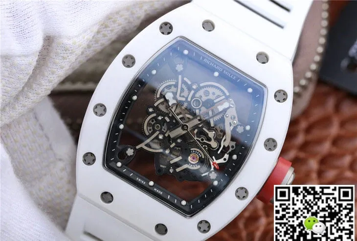 Richard Mille RM055 KV Factory 1:1 Best Edition Replica Watch Ceramic White Strap