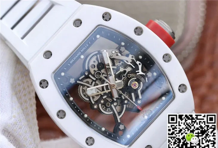 Richard Mille RM055 KV Factory 1:1 Best Edition Replica Watch Ceramic White Strap