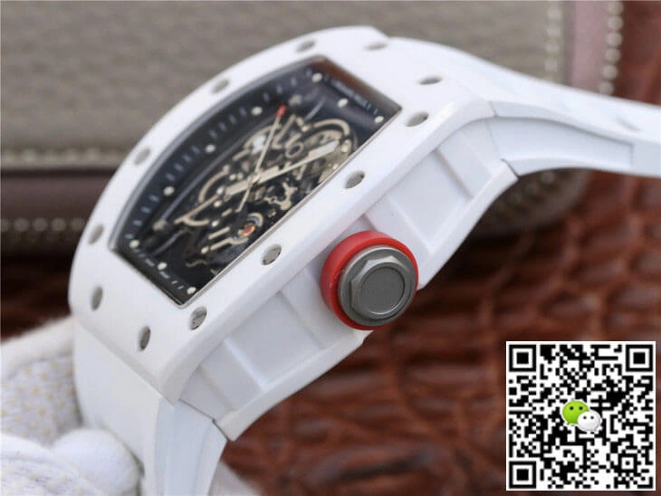 Richard Mille RM055 KV Factory 1:1 Best Edition Replica Watch Ceramic White Strap