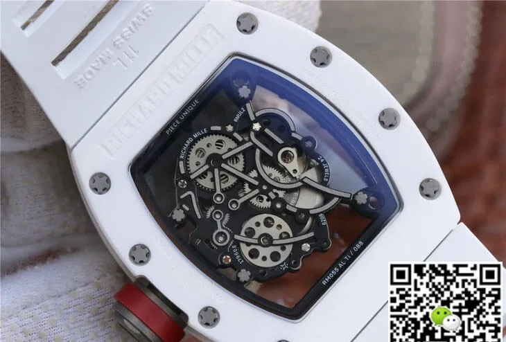 Richard Mille RM055 KV Factory 1:1 Best Edition Replica Watch Ceramic White Strap