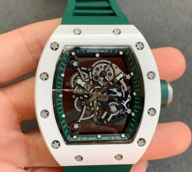 Richard Mille RM055 KV Factory 1:1 Best Edition Replica Watch V2 Green Strap