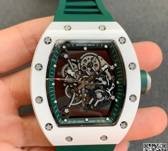 Richard Mille RM055 KV Factory 1:1 Best Edition Replica Watch V2 Green Strap