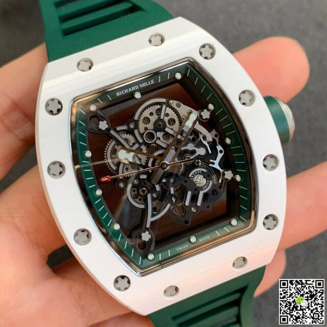 Richard Mille RM055 KV Factory 1:1 Best Edition Replica Watch V2 Green Strap