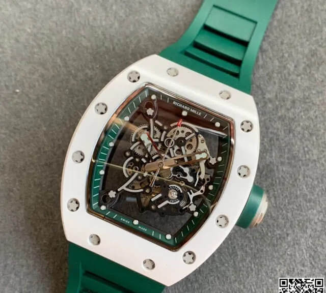 Richard Mille RM055 KV Factory 1:1 Best Edition Replica Watch V2 Green Strap