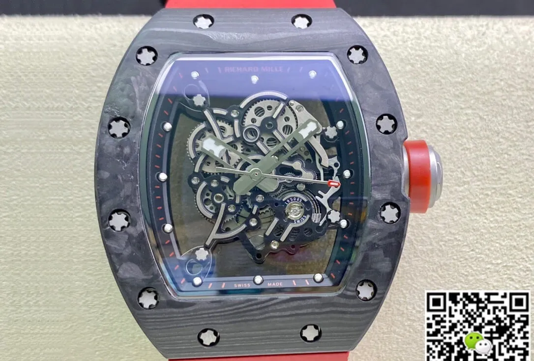 Richard Mille RM055 KV Factory 1:1 Best Edition Replica Watch V2 Red Strap