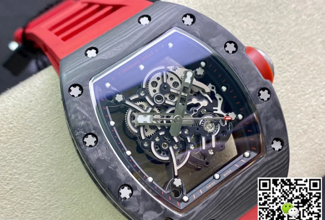 Richard Mille RM055 KV Factory 1:1 Best Edition Replica Watch V2 Red Strap