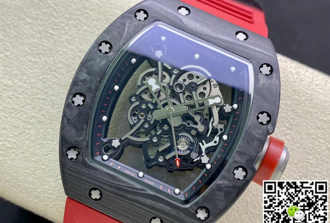 Richard Mille RM055 KV Factory 1:1 Best Edition Replica Watch V2 Red Strap