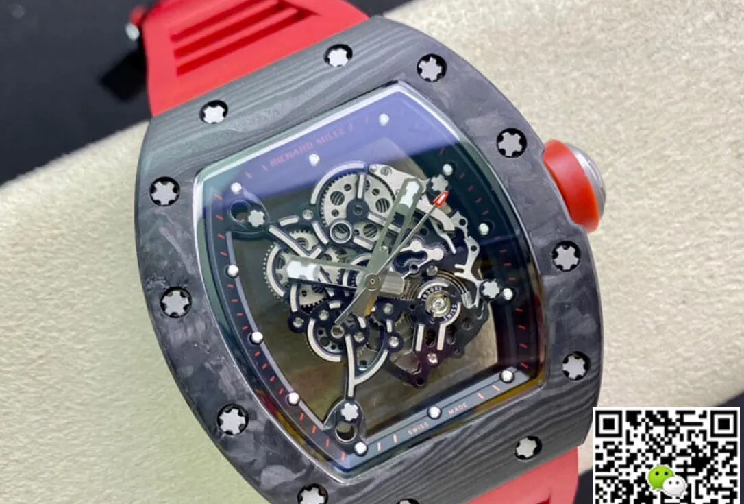 Richard Mille RM055 KV Factory 1:1 Best Edition Replica Watch V2 Red Strap