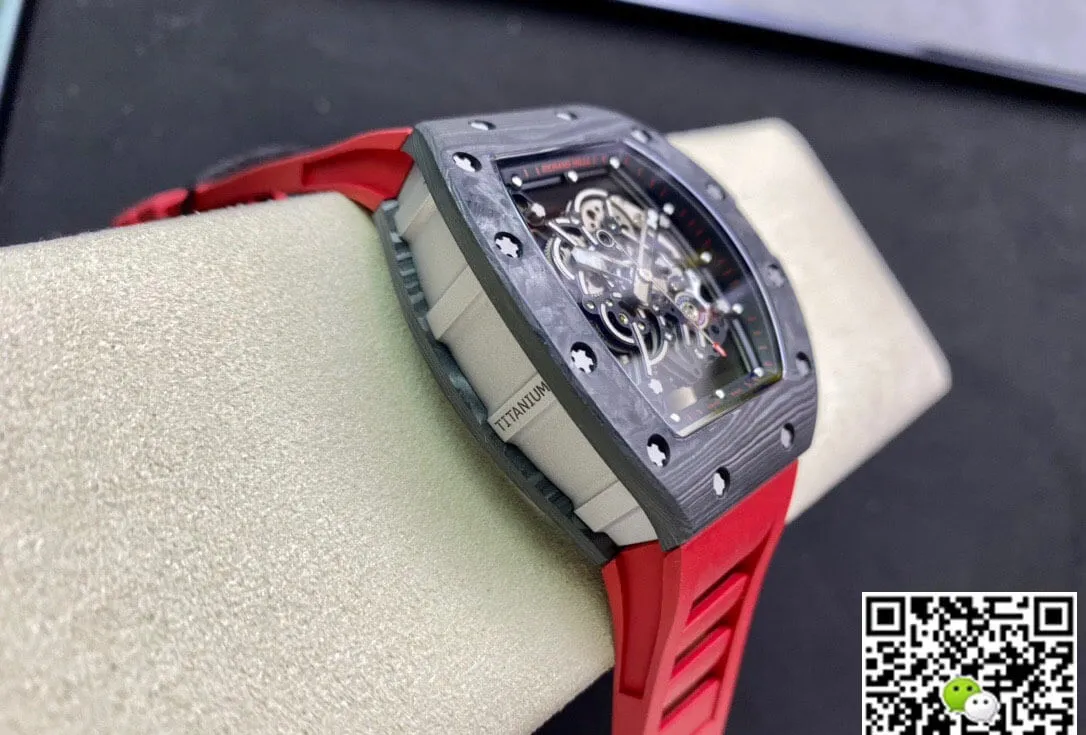 Richard Mille RM055 KV Factory 1:1 Best Edition Replica Watch V2 Red Strap