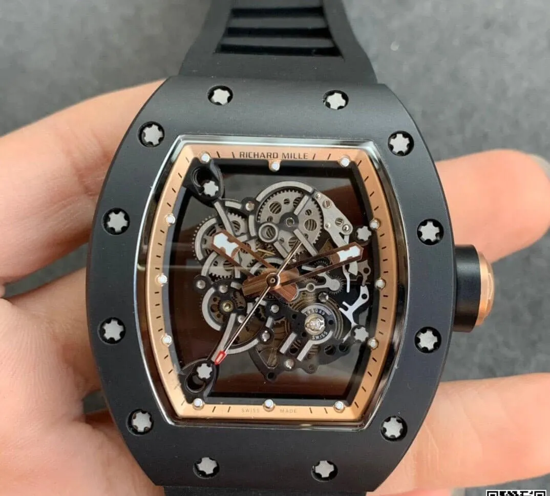 Richard Mille RM055 KV Factory 1:1 Best Edition Replica Watch V2 Rubber Strap