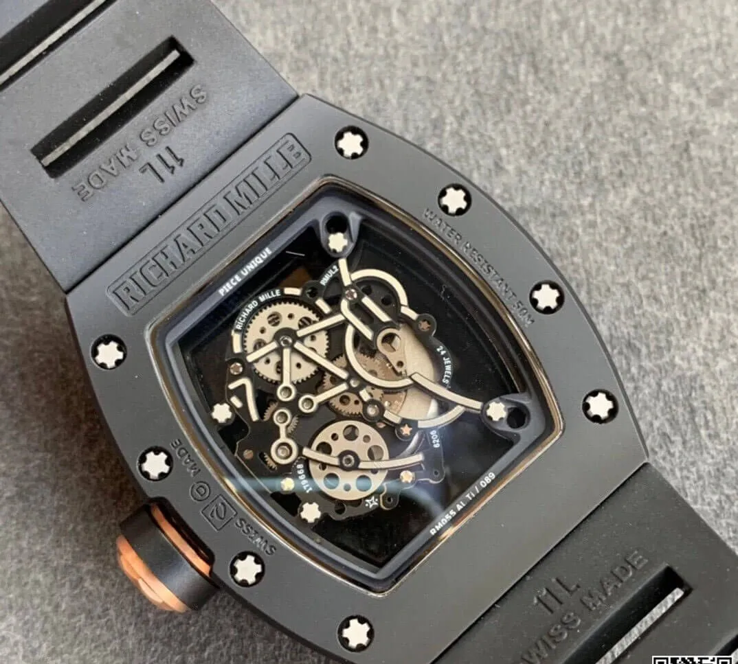 Richard Mille RM055 KV Factory 1:1 Best Edition Replica Watch V2 Rubber Strap