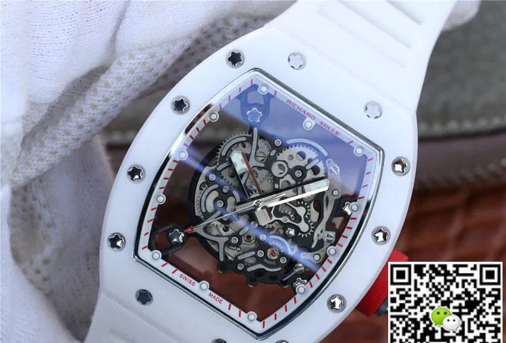 Richard Mille RM055 KV Factory 1:1 Best Edition Replica Watch White Skeleton Dial
