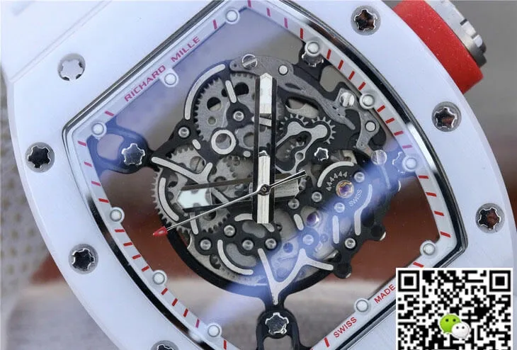 Richard Mille RM055 KV Factory 1:1 Best Edition Replica Watch White Skeleton Dial