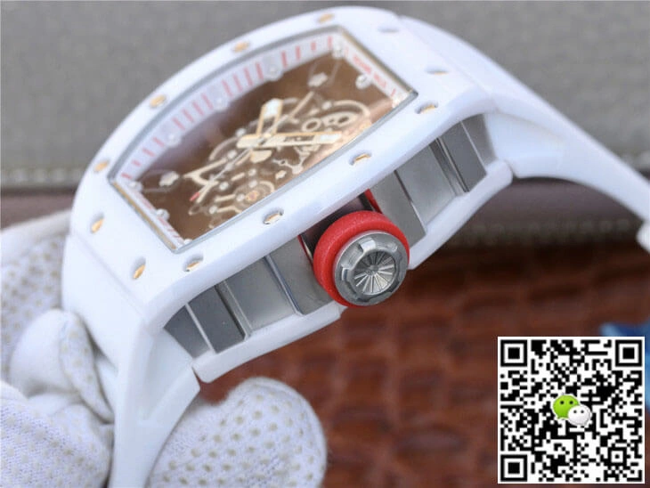 Richard Mille RM055 KV Factory 1:1 Best Edition Replica Watch White Skeleton Dial