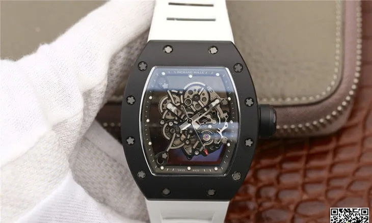 Richard Mille RM055 KV Factory 1:1 Best Edition Replica Watch White Strap