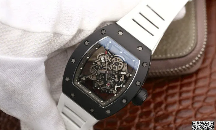 Richard Mille RM055 KV Factory 1:1 Best Edition Replica Watch White Strap