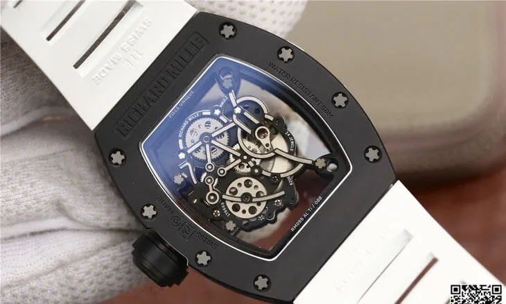 Richard Mille RM055 KV Factory 1:1 Best Edition Replica Watch White Strap