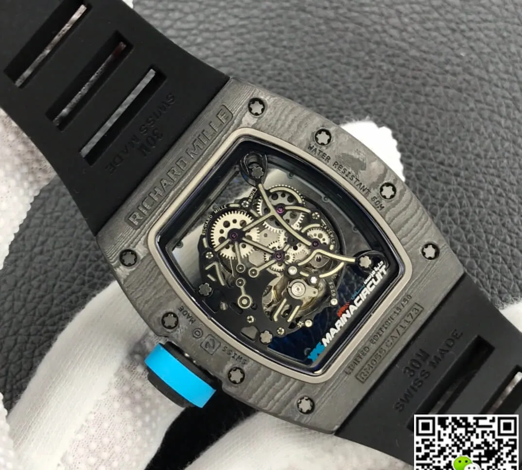 Richard Mille RM055 ZF Factory 1:1 Best Edition Replica Watch Black Rubber Strap
