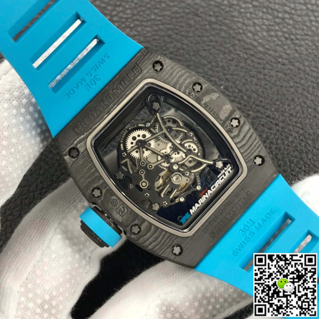 Richard Mille RM055 ZF Factory 1:1 Best Edition Replica Watch Blue Strap