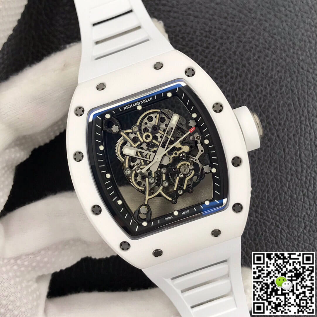 Richard Mille RM055 ZF Factory 1:1 Best Edition Replica Watch White Strap