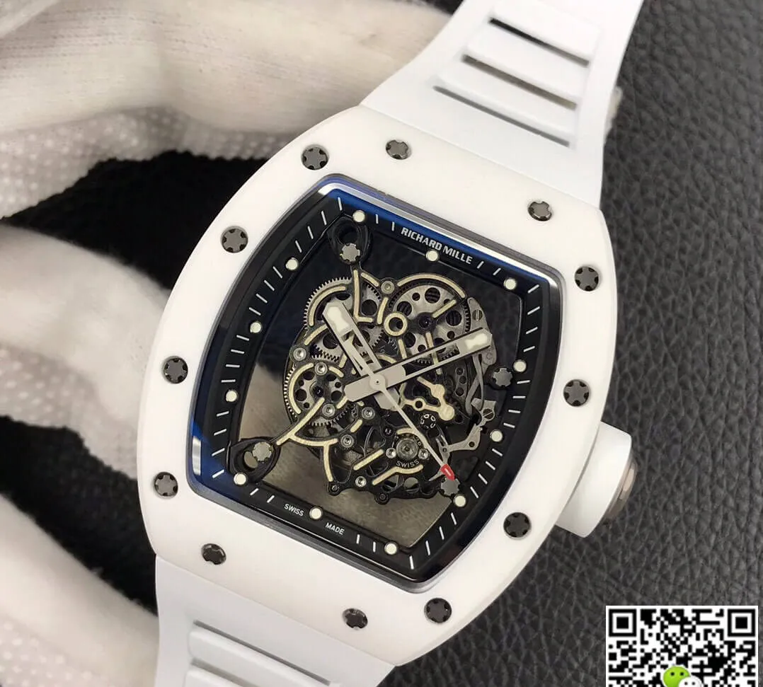 Richard Mille RM055 ZF Factory 1:1 Best Edition Replica Watch White Strap