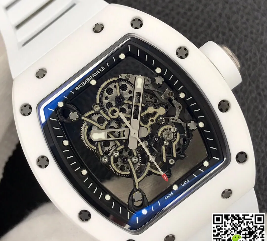Richard Mille RM055 ZF Factory 1:1 Best Edition Replica Watch White Strap
