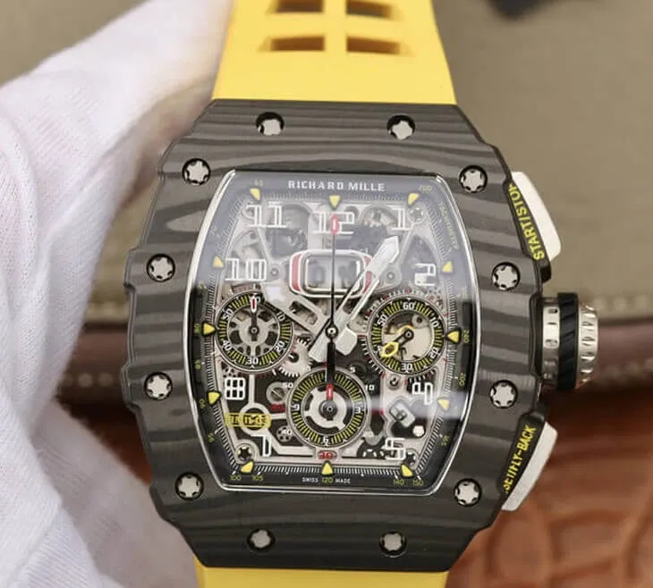 Richard Mille RM11-03 KV Factory 1:1 Best Edition Replica Watch Yellow Strap