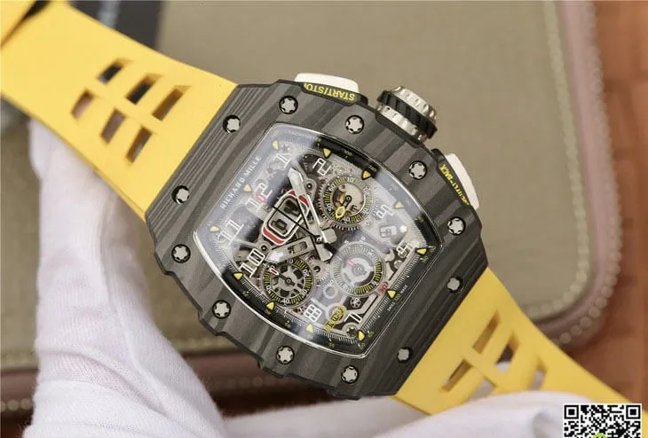 Richard Mille RM11-03 KV Factory 1:1 Best Edition Replica Watch Yellow Strap