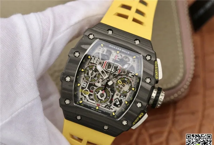 Richard Mille RM11-03 KV Factory 1:1 Best Edition Replica Watch Yellow Strap