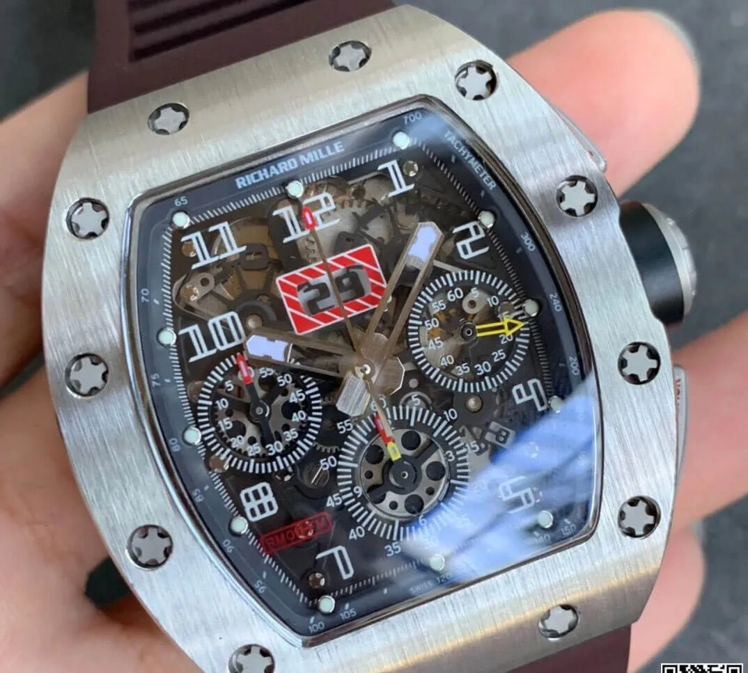 Richard Mille RM11 KV Factory 1:1 Best Edition Replica Watch Brown Rubber Strap