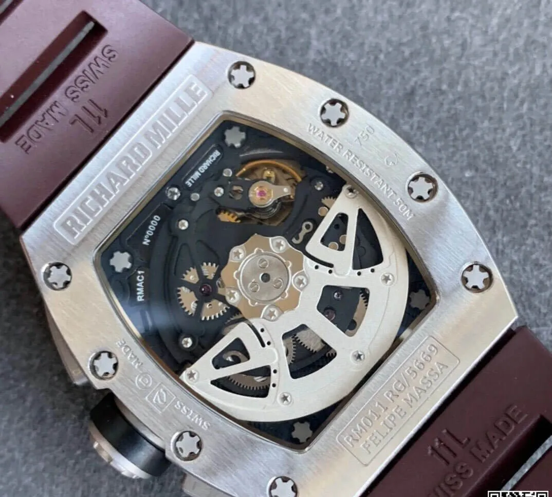 Richard Mille RM11 KV Factory 1:1 Best Edition Replica Watch Brown Rubber Strap