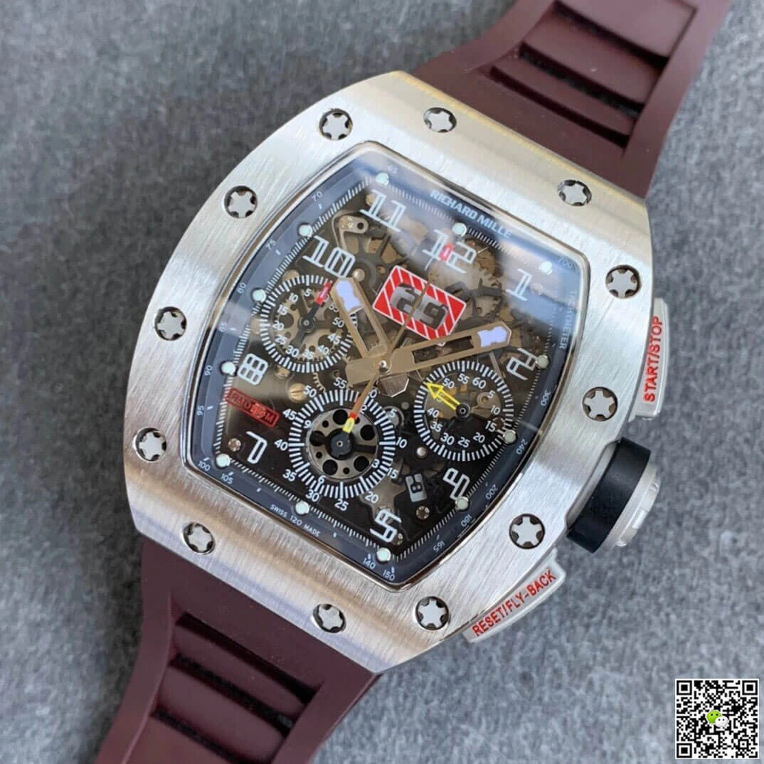 Richard Mille RM11 KV Factory 1:1 Best Edition Replica Watch Brown Rubber Strap