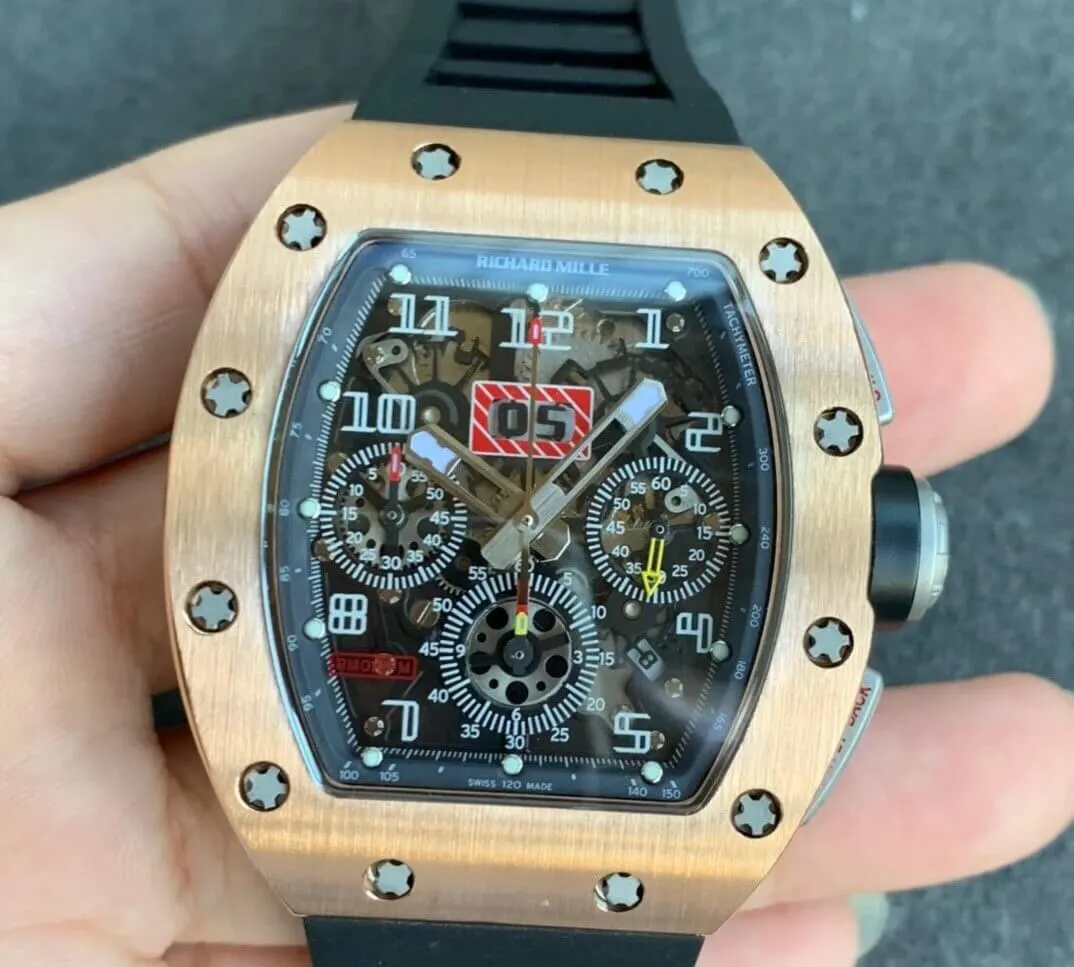Richard Mille RM11 KV Factory 1:1 Best Edition Replica Watch Rubber Strap