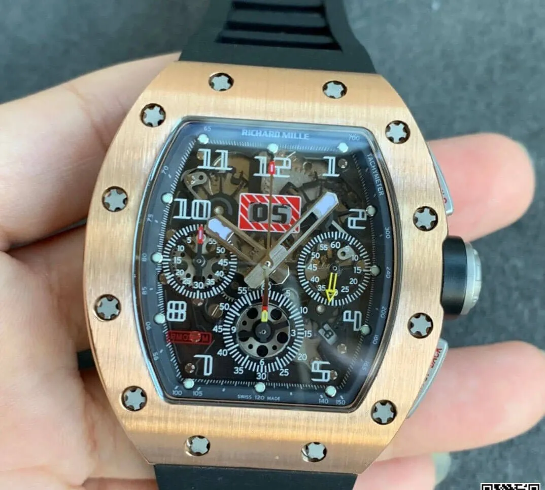 Richard Mille RM11 KV Factory 1:1 Best Edition Replica Watch Rubber Strap