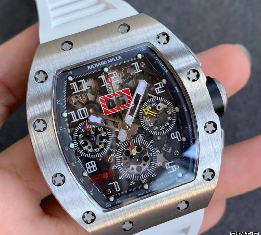 Richard Mille RM11 KV Factory 1:1 Best Edition Replica Watch White Strap