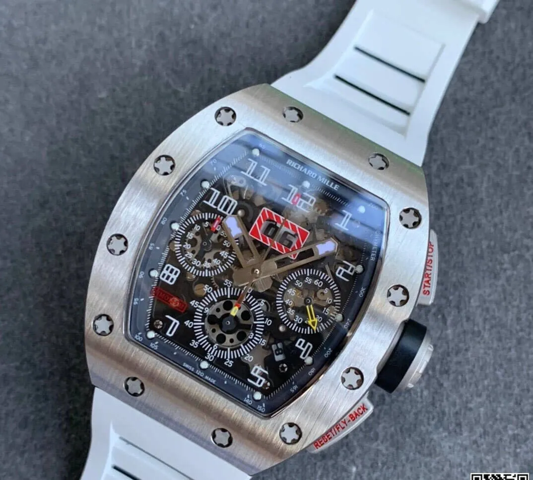 Richard Mille RM11 KV Factory 1:1 Best Edition Replica Watch White Strap