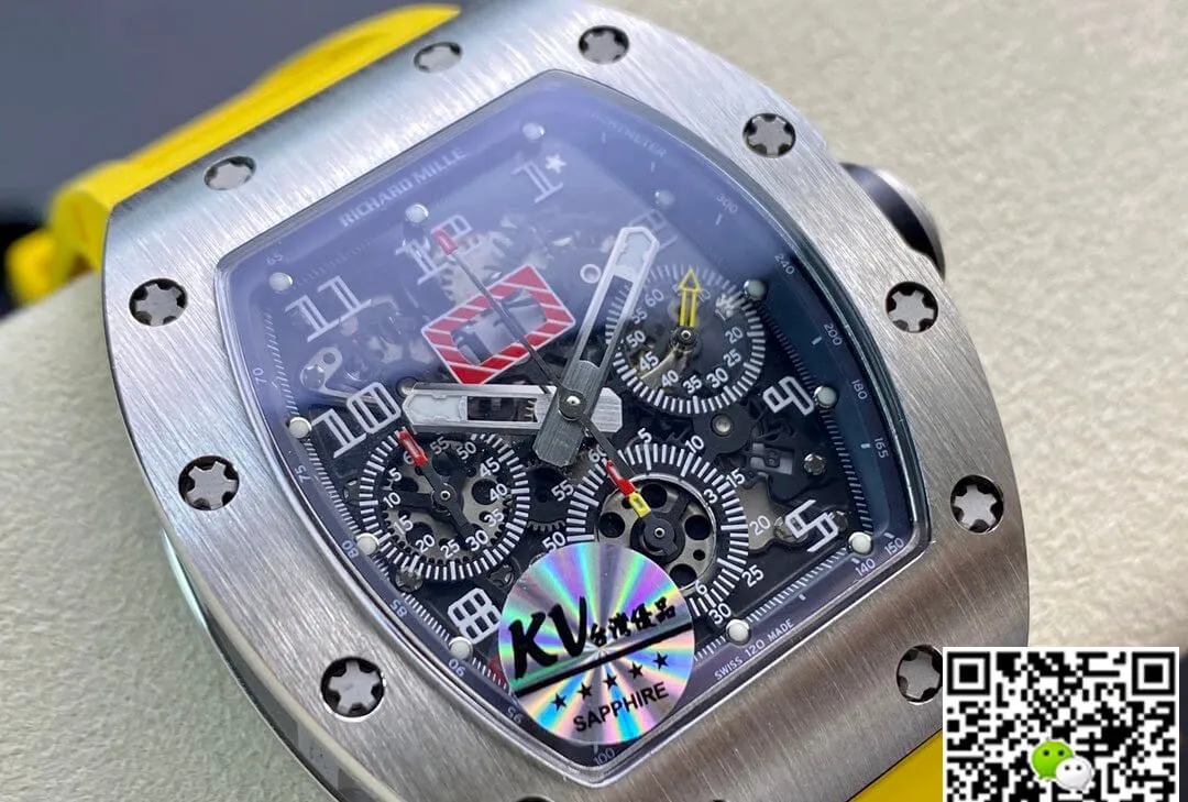 Richard Mille RM11 KV Factory 1:1 Best Edition Replica Watch Yellow Strap