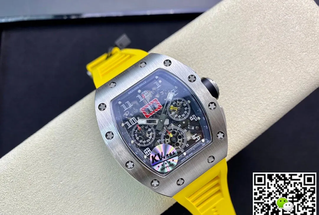 Richard Mille RM11 KV Factory 1:1 Best Edition Replica Watch Yellow Strap